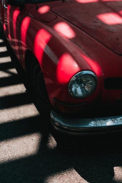 Close-up of car on street