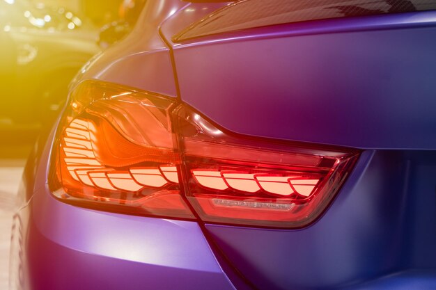 Close-up of car tail light