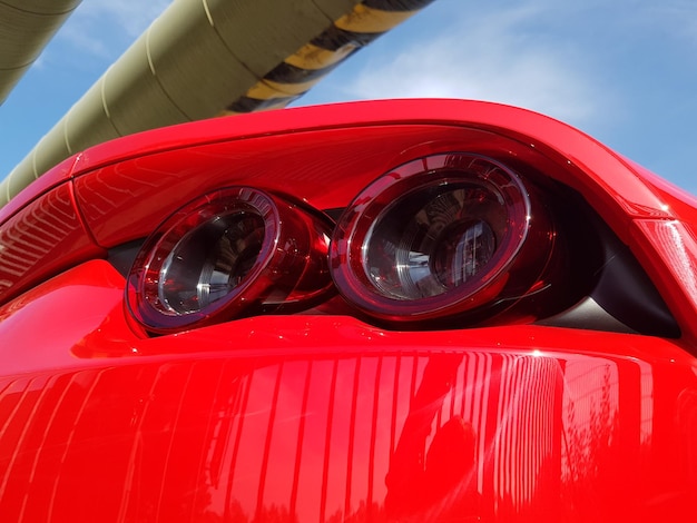 Close-up of car tail light