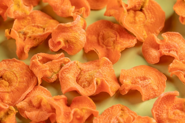 Close up of carrot chips