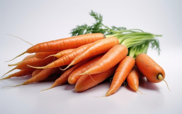 A close up carrots isolated on a white background healthy eco food ai generated