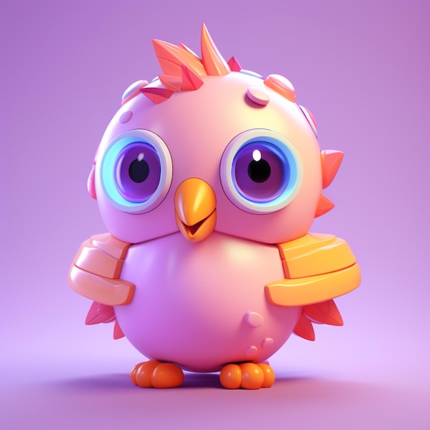 A close up of a cartoon bird with a cup in its hand generative ai