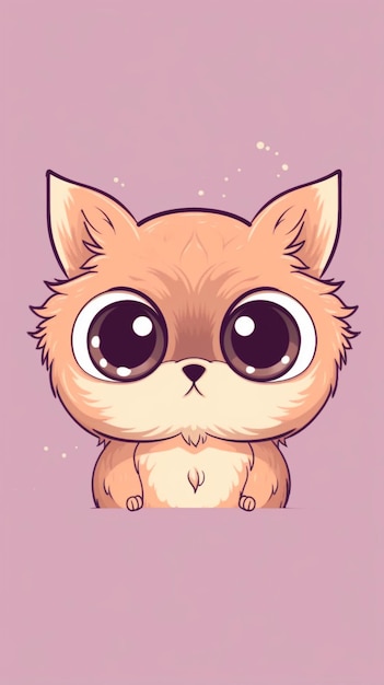 A close up of a cartoon cat with big eyes generative ai