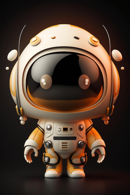 Крупный план мультяшного персонажа, одетого в космический скафандр, генеративный искусственный интеллект