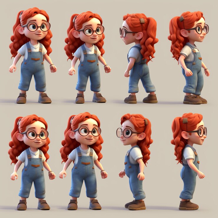 Photo a close up of a cartoon character with different expressions generative ai