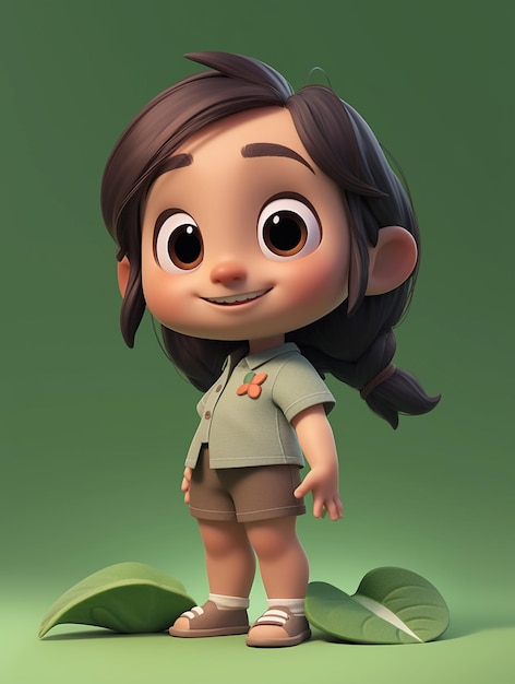 a close up of a cartoon character with a green background generative ai