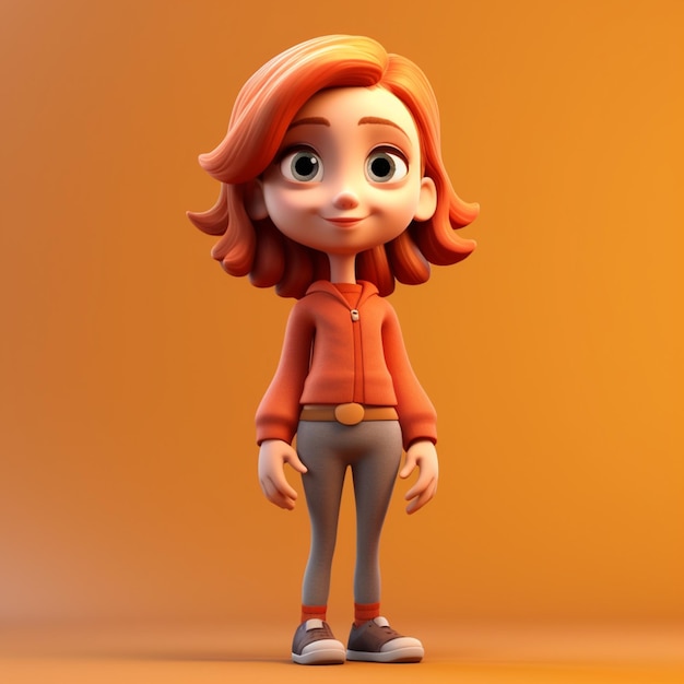 A close up of a cartoon character with a red hair generative ai