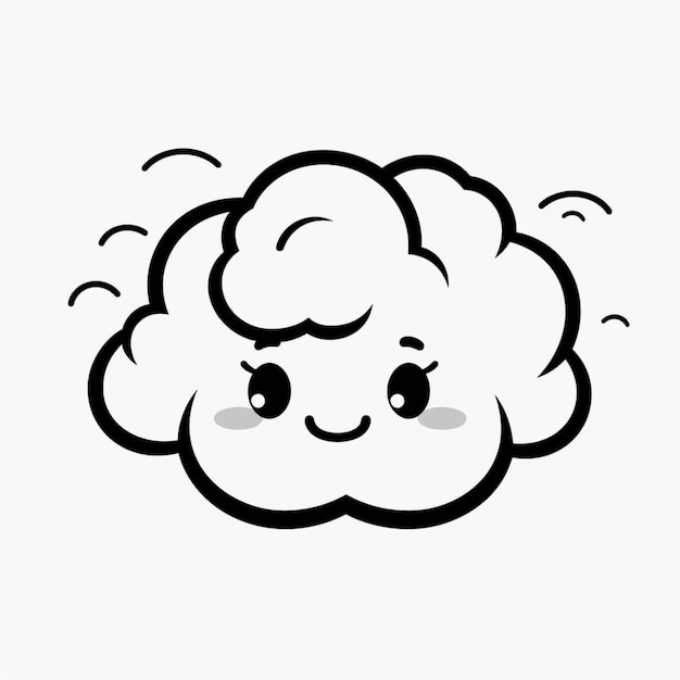 Photo a close up of a cartoon cloud with a face drawn on it generative ai