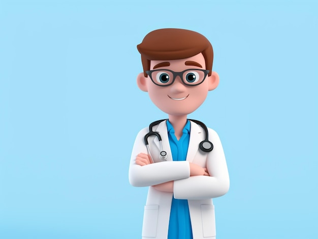 a close up of a cartoon doctor with a stethoscope generative ai