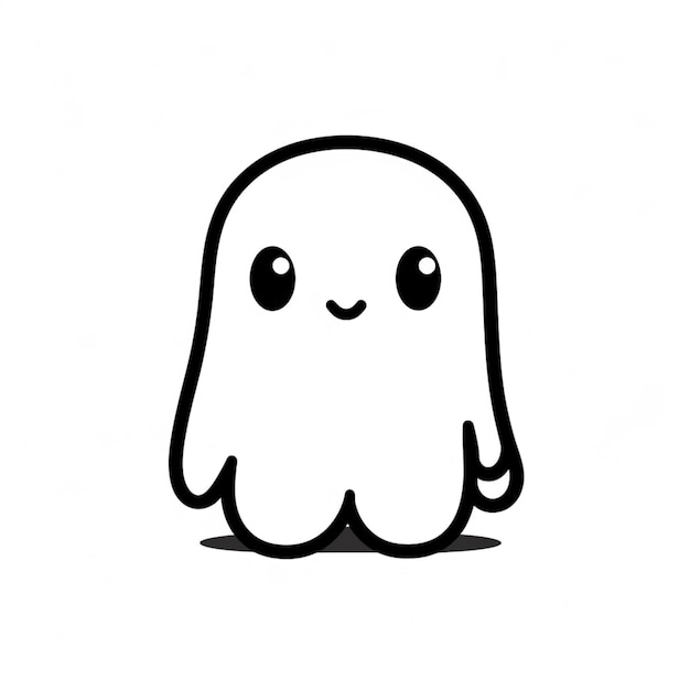 a close up of a cartoon ghost with a smile on its face generative ai