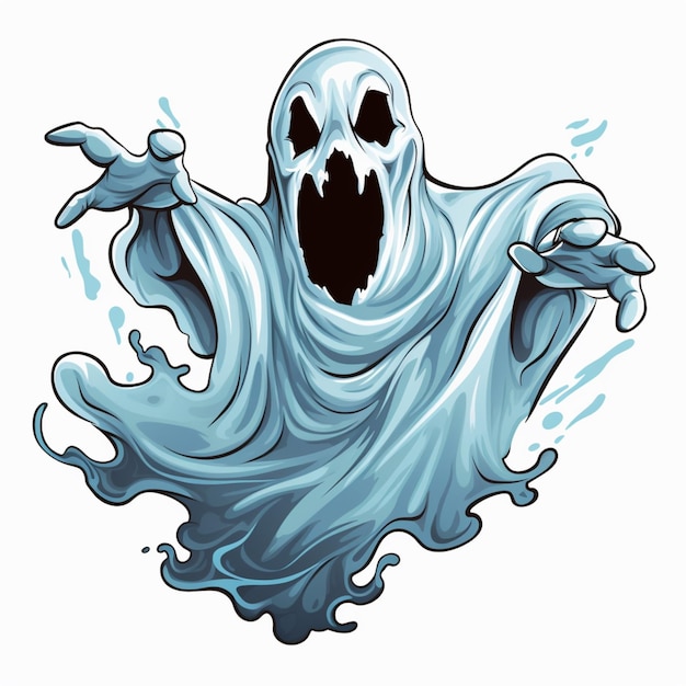 a close up of a cartoon ghost with a very big mouth generative ai