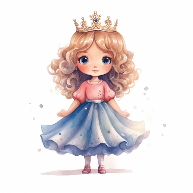 a close up of a cartoon girl wearing a dress and a crown generative ai