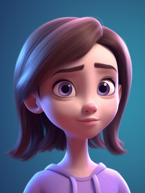 a close up of a cartoon girl with a hoodie on generative ai