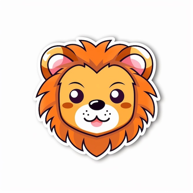 a close up of a cartoon lions face with a white background generative ai