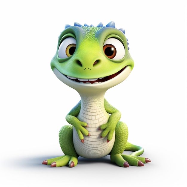 a close up of a cartoon lizard with a big smile generative ai