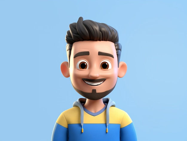 a close up of a cartoon man with a beard and a mustache generative ai