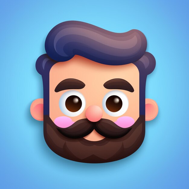 Photo a close up of a cartoon man with a mustache and a beard generative ai