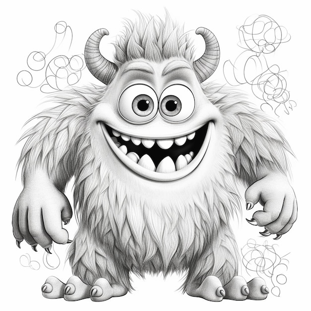 a close up of a cartoon monster with a big smile generative ai