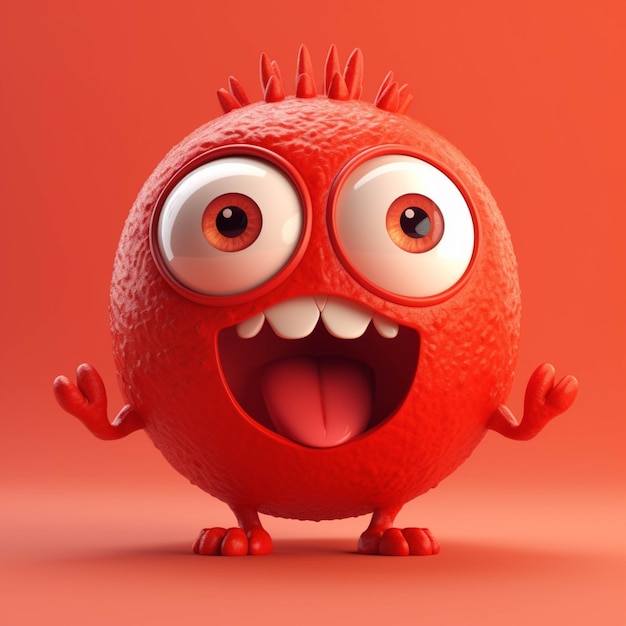 A close up of a cartoon orange with a big smile generative ai