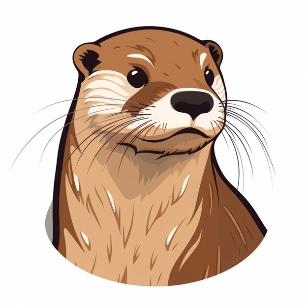 Photo a close up of a cartoon otter with a white background generative ai
