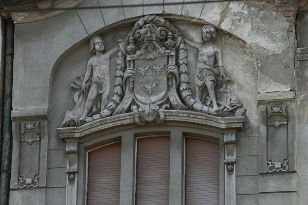 Close-up of carving on wall