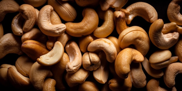 Close up of cashew nut background