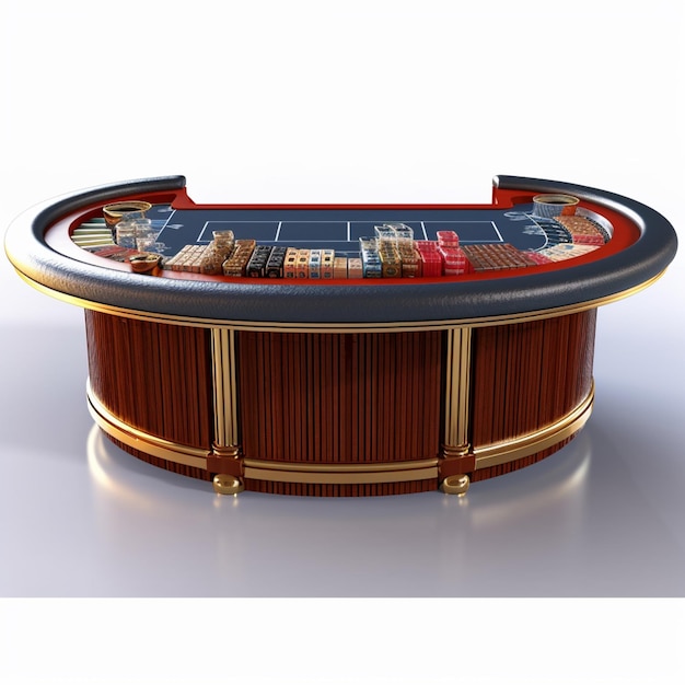 A close up of a casino table with a casino table top generative ai