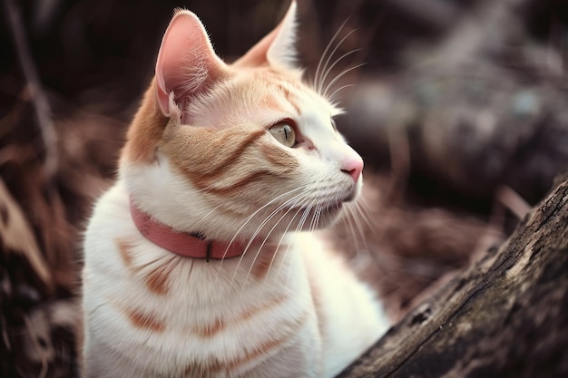 公園の猫のクローズ アップ 選択と集中