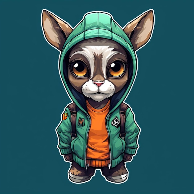 a close up of a cat wearing a hoodie and a jacket generative ai