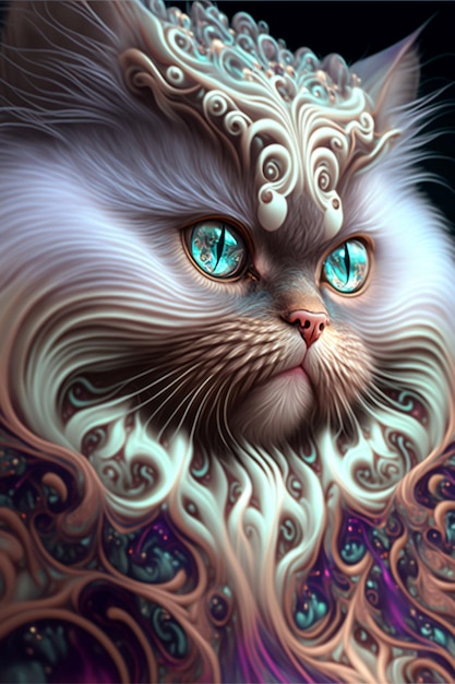 Close up of a cat with blue eyes generative ai