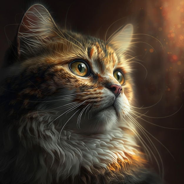 A close up of a cat with a blurry background generative AI