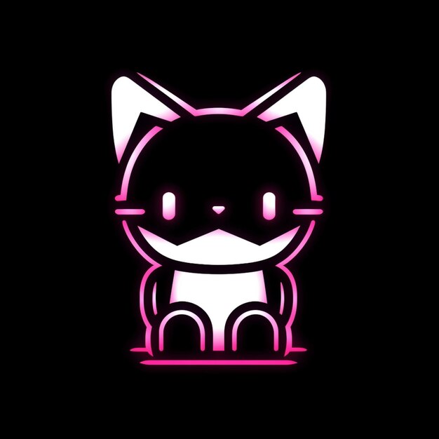 a close up of a cat with a pink light on its face generative ai