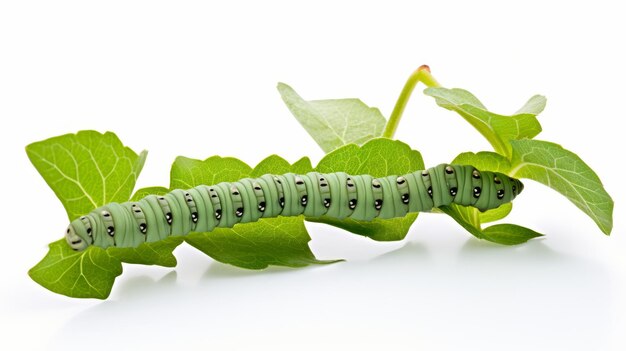 Photo close up of a caterpillar on a leaf