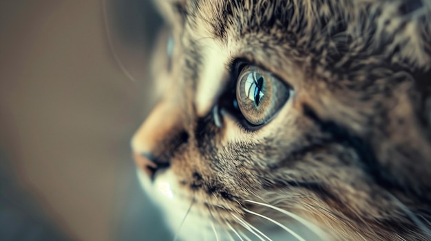 고양이 눈의 클로즈업 선택적 초점 톤