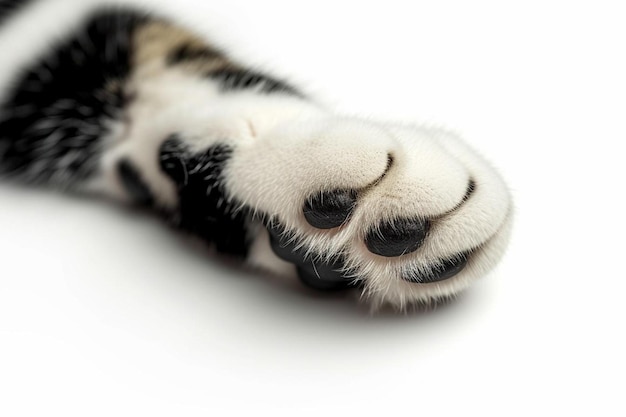 Photo a close up of a cats paw on a white surface