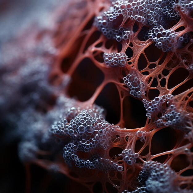 a close up of a cell with a lot of bubbles on it generative ai