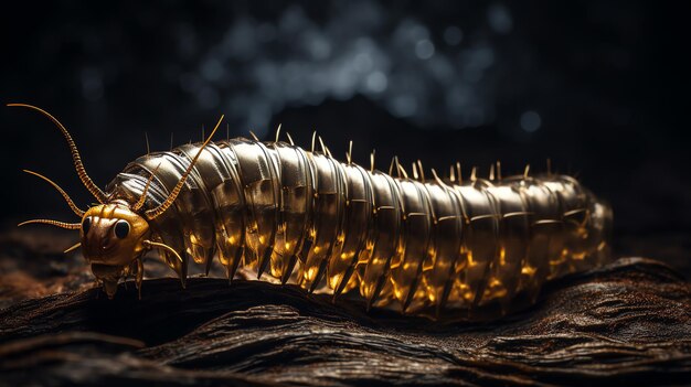 Photo a close up of a centipede