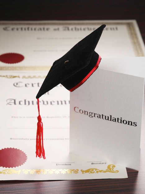 close-up of certificate