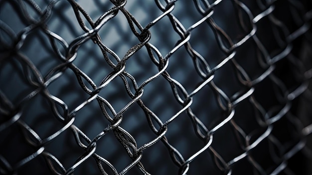 A close up of a chain link fence