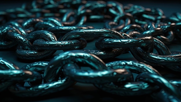 A close up of a chain