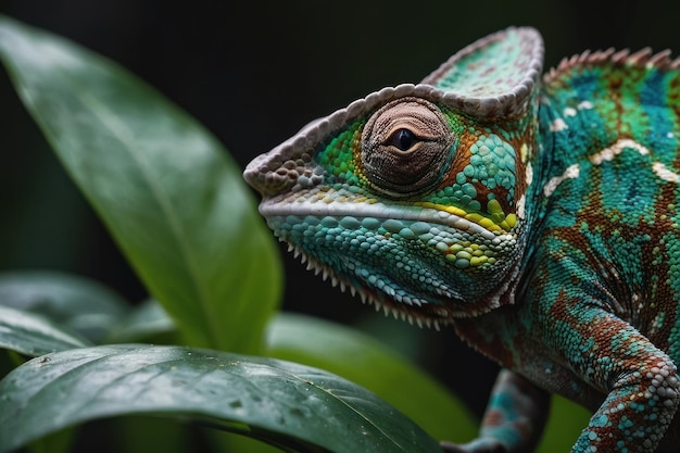 Close up of Chameleon veiled