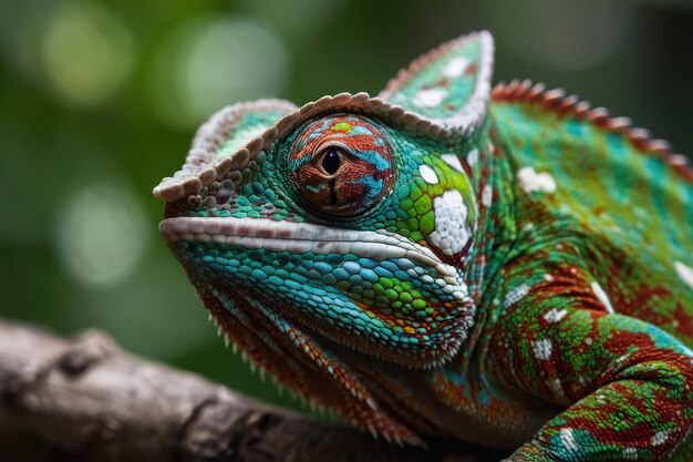 Close up of Chameleon veiled