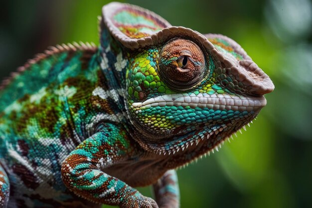 Close up of Chameleon veiled