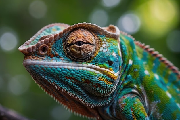 Close up of Chameleon veiled