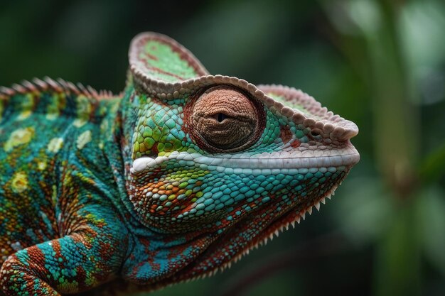 Close up of Chameleon veiled