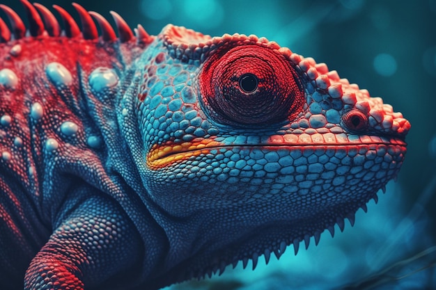 Close up of chameleon