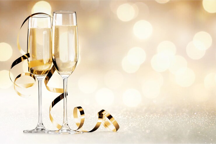 Photo close up champagne bubbles in glass on black background
