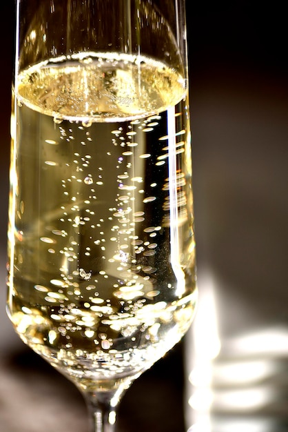 Close-up of champagne in flute