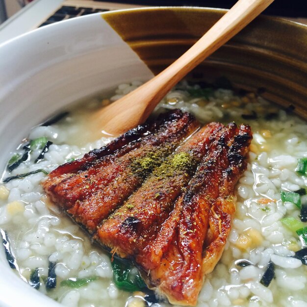 Photo close-up of chazuke in bowl