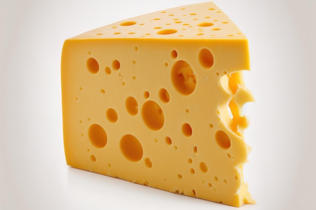 Close up of cheese on a white background